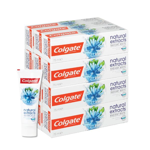 Colgate Natural Extracts Seaweed, Radiant White Toothpaste - 12 X 75ml