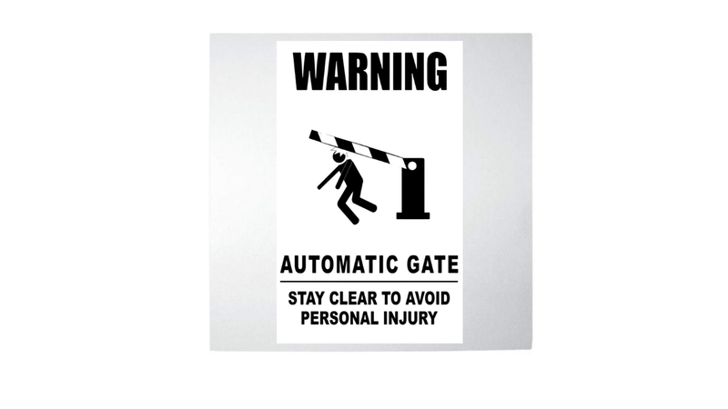 Warning Automatic Gate Sign 440x440 On Chromadek