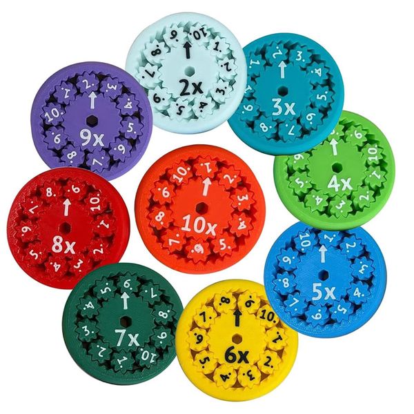 Math Fidget Spinner,Number Round Math Fidget Spinner for Children - 18 Pieces