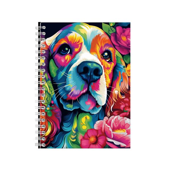 Cocker Spaniel Roses Rainbow Neon Notebook Gift Idea A4 Notepad Pad 73