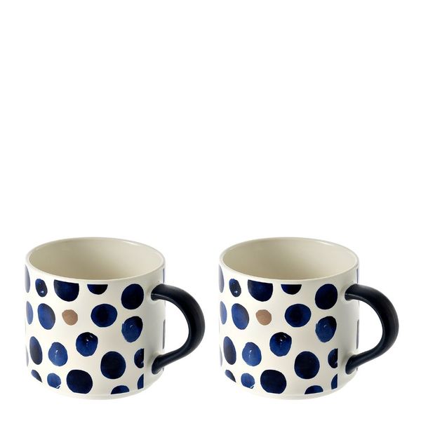 George &amp; Mason - Abstract Circular Dot Mug 2 Piece - 400ml