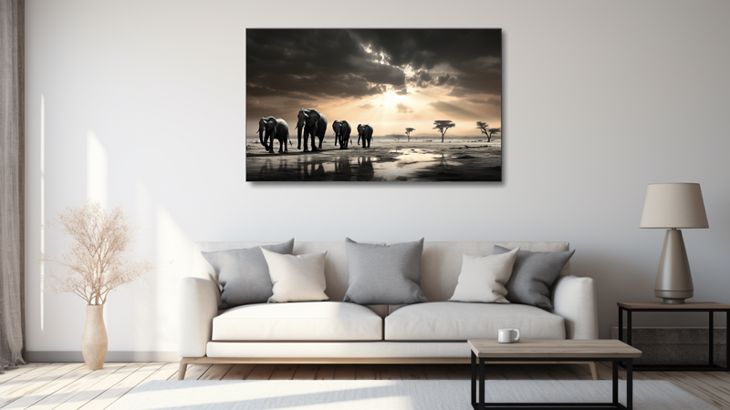 Elephants Walking Abstract - Hd0297 image
