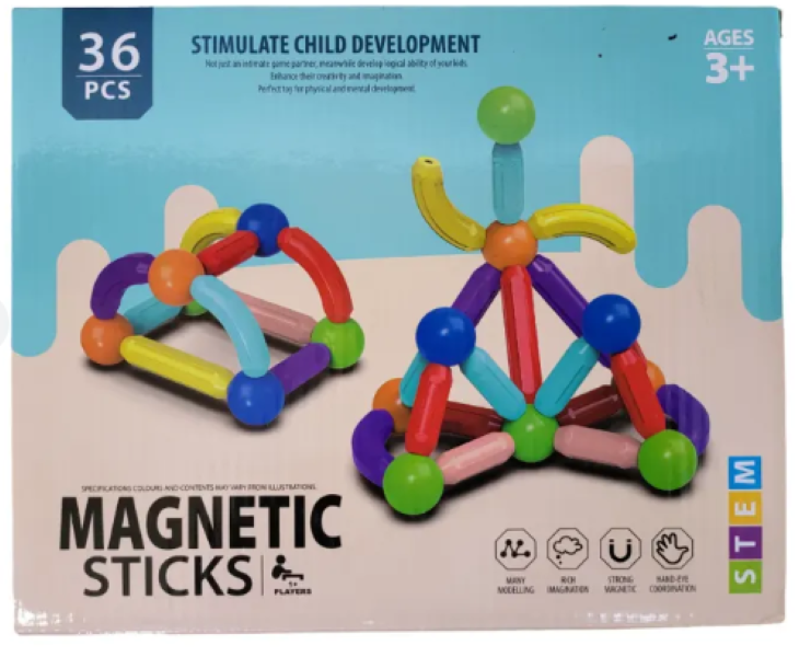 Magnetic Sticks &amp; Ball Building Set - 36 Pieces