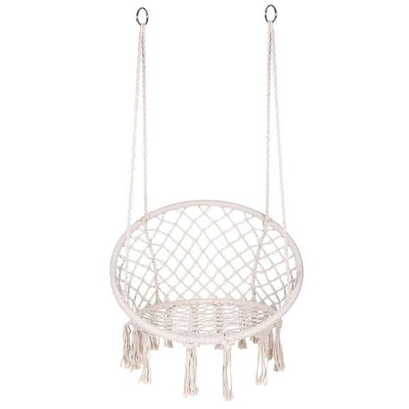 Indoor & Outdoor Modern Hammock Swing Lounge Chair Without Stand - White Image