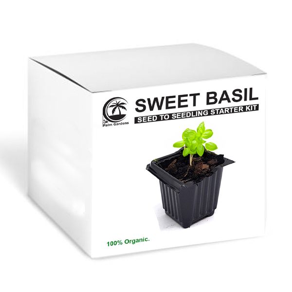 Palm Gardens Basil Plant Seed To Basil Seedling Home Grow Starter Kit