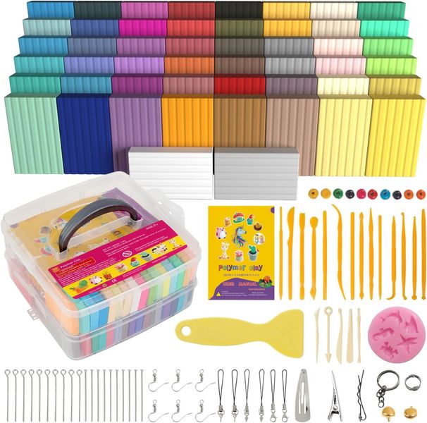 50 Colors Polymer Clay DIY Set with Accessories - Multi Colors