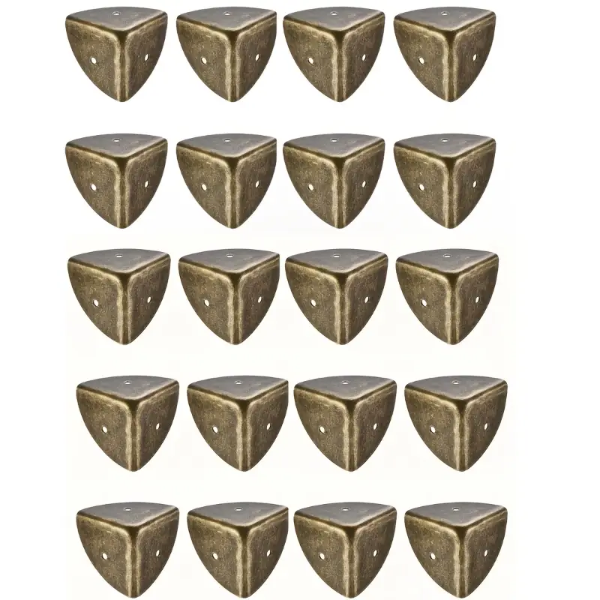 Hash Brown 20-Piece Antique Metal Corner Protectors with Screws