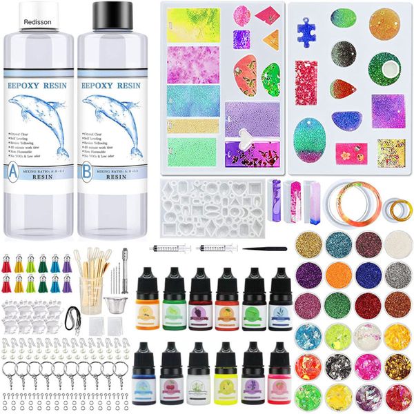 Redisson DIY Epoxy Resin Kits with Molds Jewelry Making Starter Kit -288PC