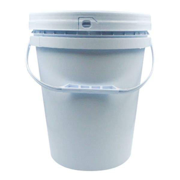 Durable Plastic Paint Bucket with Handle &amp; Lid - 20 Litre - White - 2 Pack