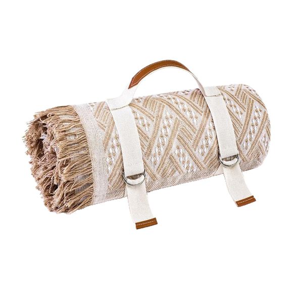 2 in 1 Extra Large Outdoor Picnic Blanket Waterproof Woven Boho Giant Beach