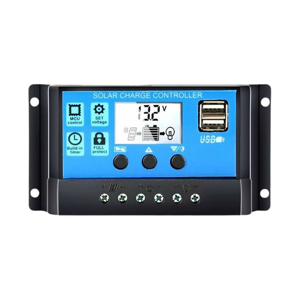 10A LCD Dual USB Solar Panel Battery Regulator Charge Controller XF0836