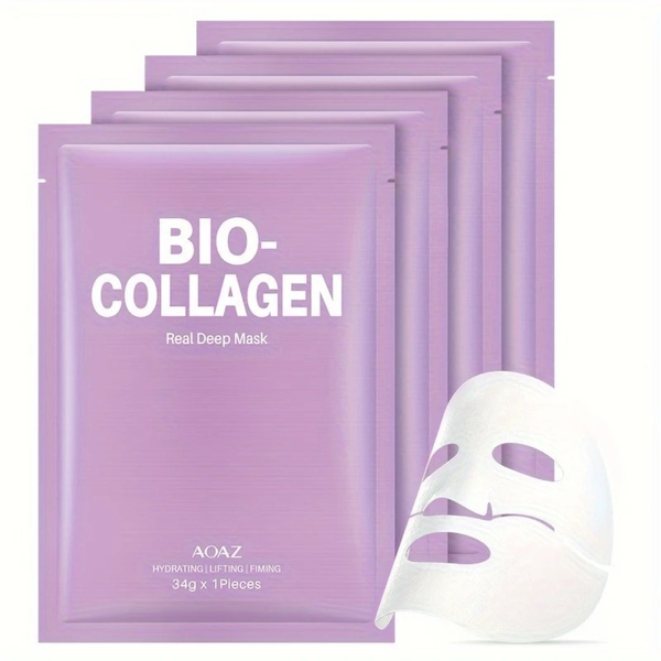 AOAZ Bio-Collagen Hydrogel Overnight Mask - Purple 4 Pack