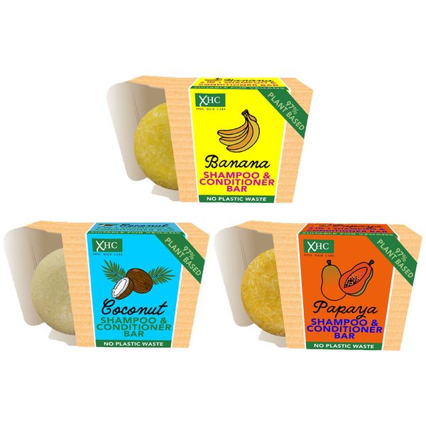 Xpel Hair Care Plant Based 2-in-1 Mix Fruit Shampoo &amp; Conditioner Bars - 69g