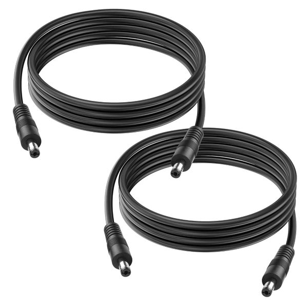 2pcs 2.1mm x 5.5mm DC 12V Male to Male Calbe for LED, CCTV, Car