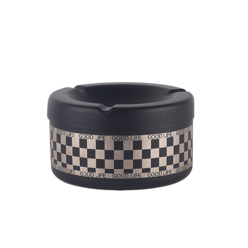 6 x 10cm Windproof Stainless Steel Ashtray Home Plated Ashtray with