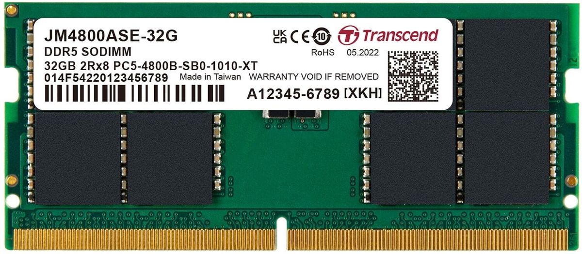 Transcend Jet Memory 32 Gb Ddr5-4800 So-Dimm 2rx8 Cl40 | Shop