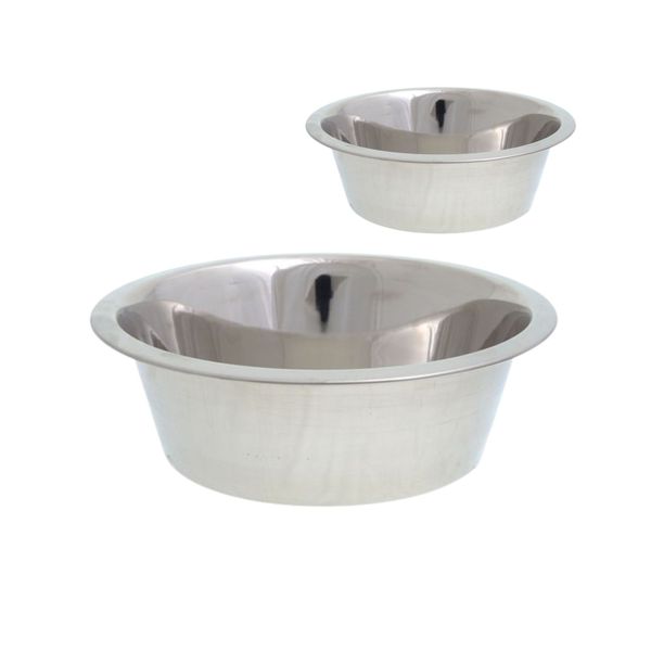 Stainless Steel Standard Deep Feeding Bowl - 1.6L (Pack of 2)