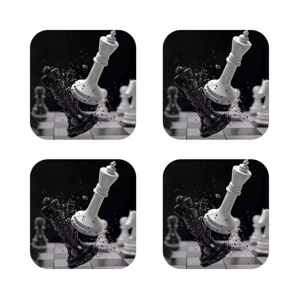 Custom Printed Black &amp; white chest wooden Coasters