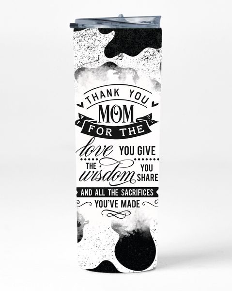 Thank You Mom2 20oz Insulated Skinny Tumbler Sublimation With Straw 015