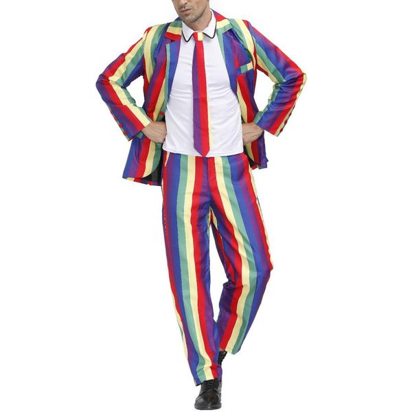Lindavio's New Rainbow Four Piece Colour Man's Multi-Colour 4 Piece Suit Set
