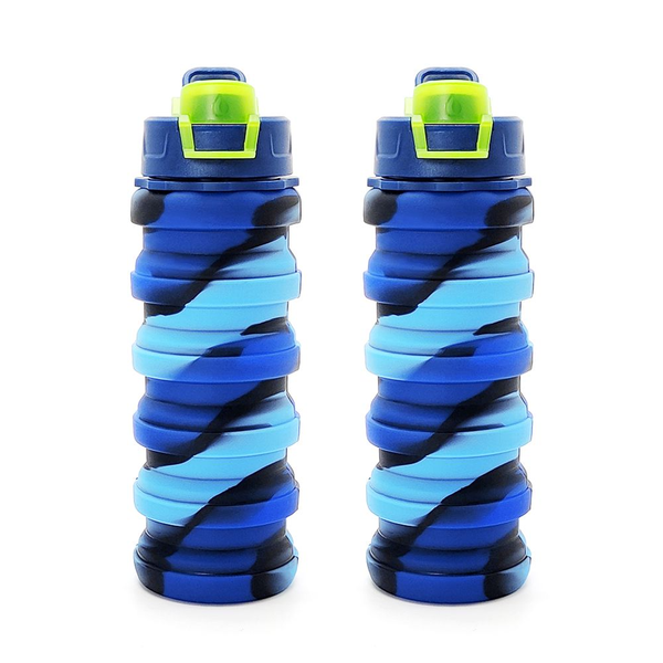 Foldable &amp; Silicone Water Bottles - 500ml - 2 Pieces