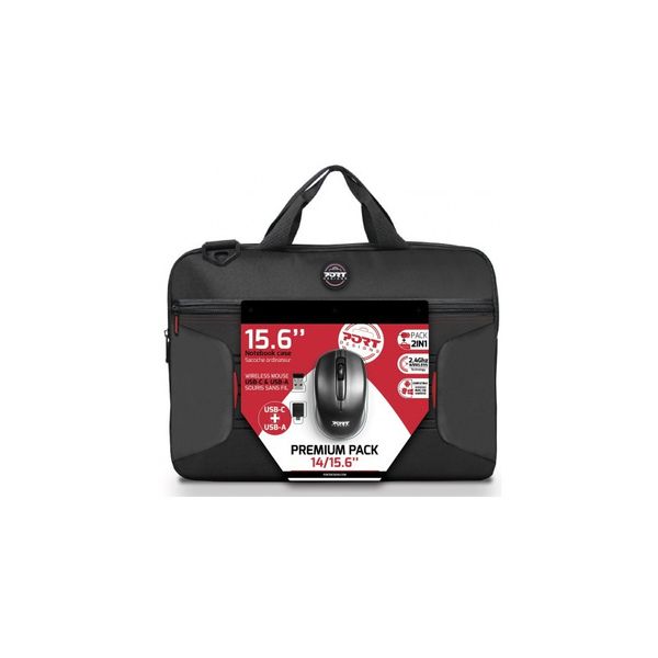 Port Designs Premium Bundle 15.6-inch Notebook Case and Wireless Mouse