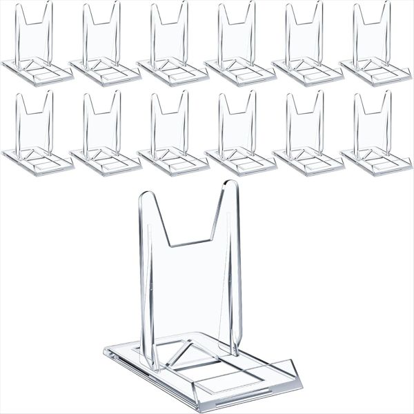 12 Pack Acrylic Bookshelf for Display Tablet Stand for Home Office