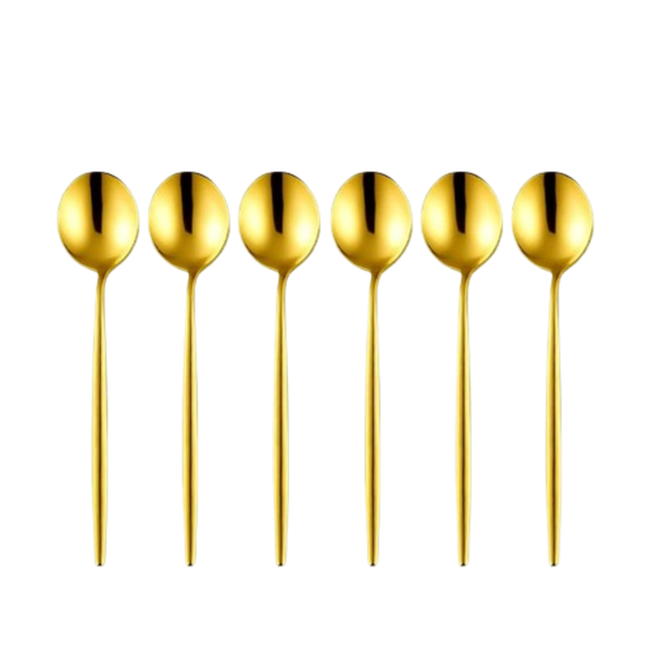 G19-2-5 6-Piece Golden Stainless Steel Spoon Set