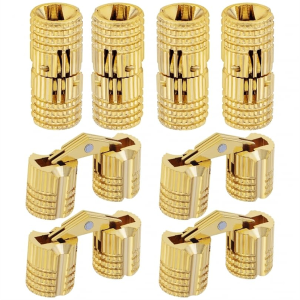 8 Pcs 10 Mm Hidden Brass Barrel Hinges for Diy Jewelry Compatible with None