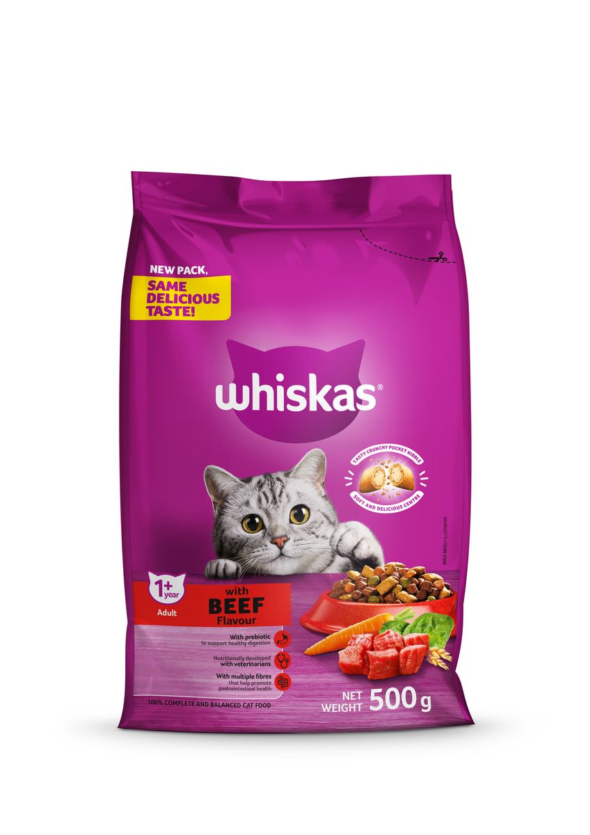 Whiskas Dry Adult Cat Food Beef 500g Shop Today. Get it Tomorrow