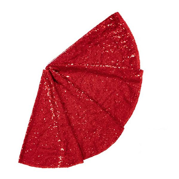 Christmas Small Tree Skirt, 36 Inch Sequin Tree Skirt Red
