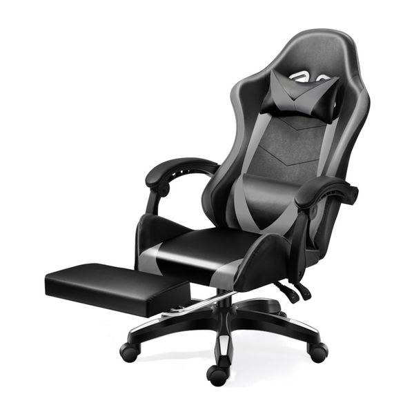 Ergonomic Gaming PU Chair Computer Black Chair With Lumar Support