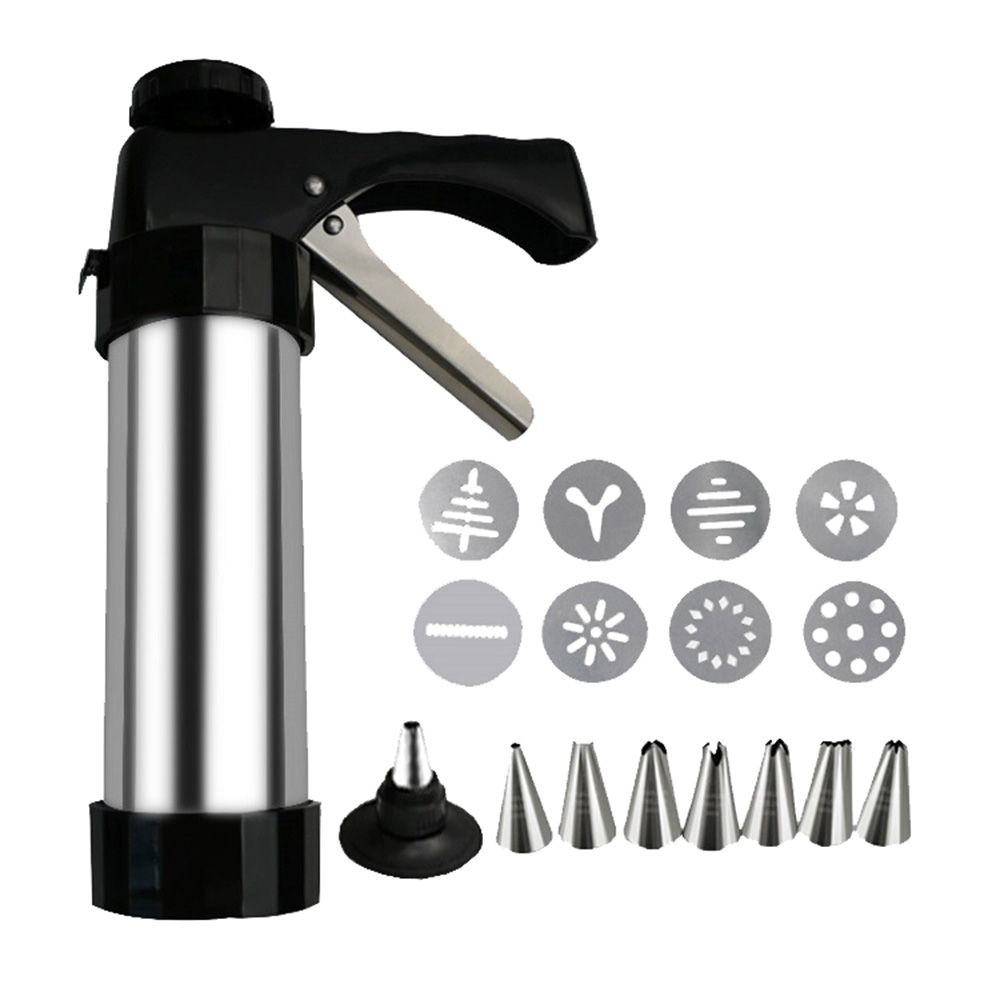 Stainless Steel Cookie Press Gun Kit for DIY Home Party Fun Shop