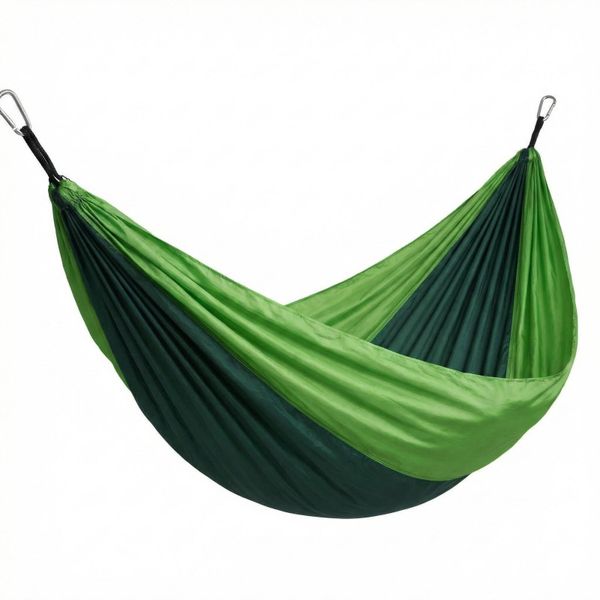 Double Parachute Hammock with Mosquito Net - 210T Nylon-300kg Load - Green