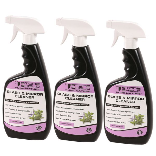 3 Pack - 500ml Stoneshield Pure Nature Glass &amp; Mirror Cleaner