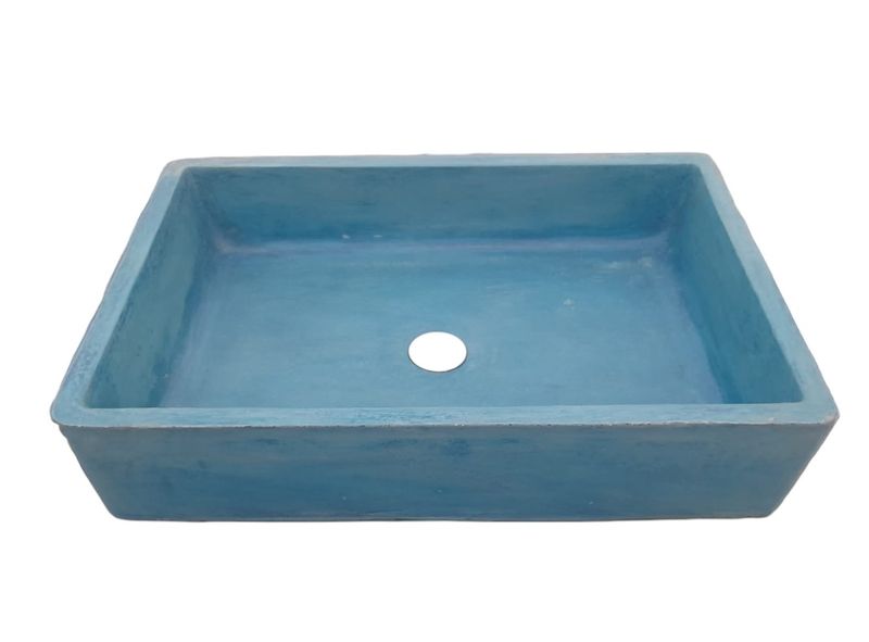 Large Blue Concrete Sink 605x410x130mm