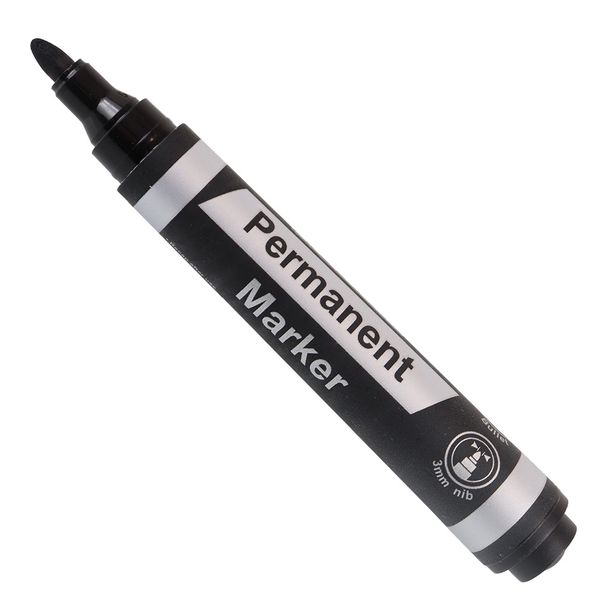 Permanent Marker (Bullet Tip - Carded - Black) Pack of 2