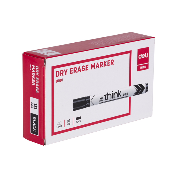 DELI Whiteboard Marker - Black - 12pcs