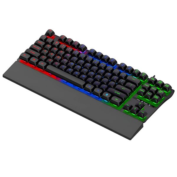 Gaming Keyboard With Detachable Wrist Rest 87Key Floating Luminous Keyboard