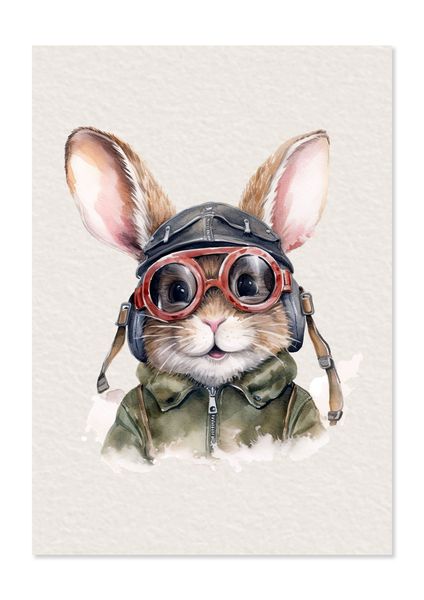 Nursery Wall Art: Milo the Pilot Bunny