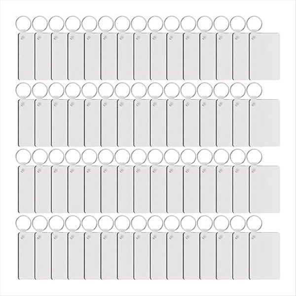 180Pieces Sublimation Keychain Blanks Rectangle Heat Transfer Blanks