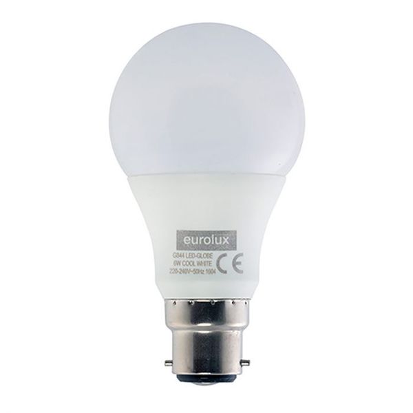 Eurolux - Led Lamp A60 Opal 6W B22 Cw - 6 Pack