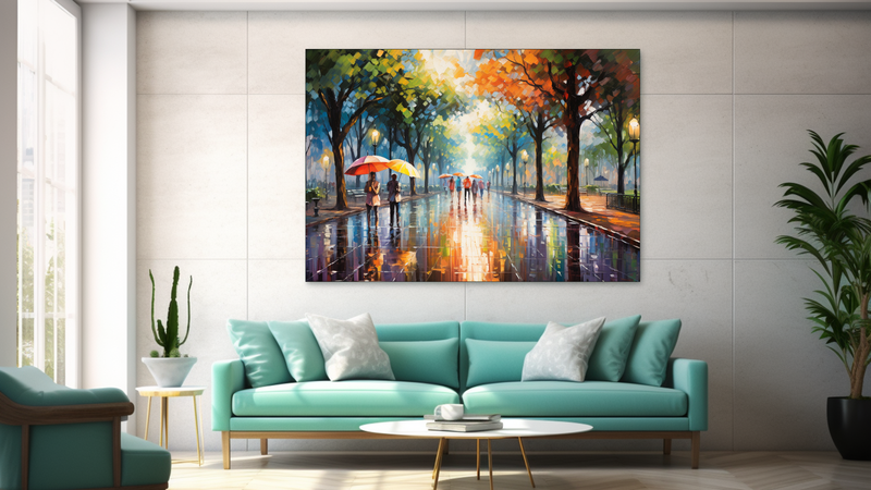 Canvas Wall Art - Umbrellas in the Park - JT0028