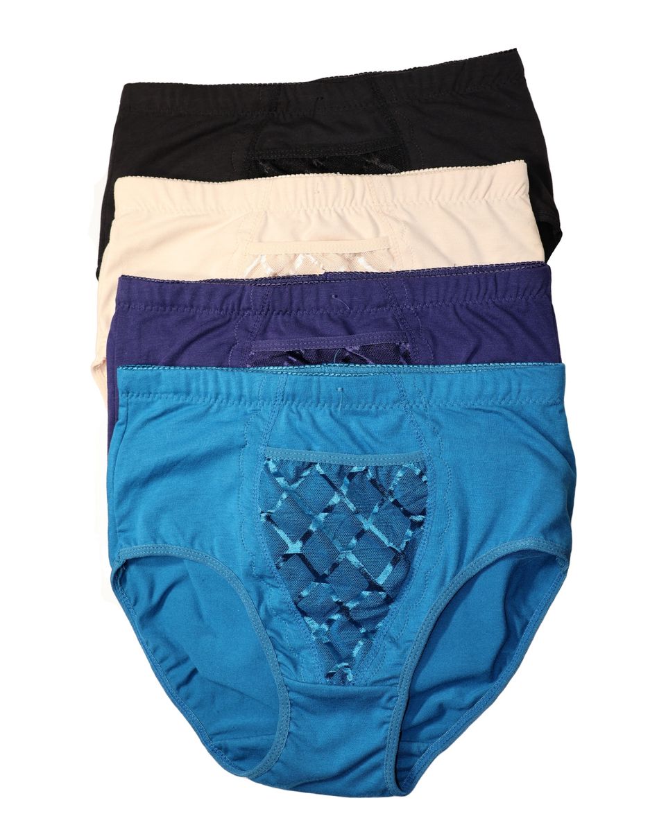 Women's Cotton Mid Waist Full Coverage Briefs Panties Underwear - Pack ...