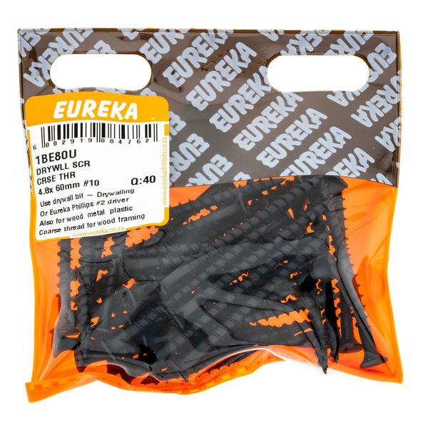 EUREKA Drywall Screw Coarse Thread 4.8 x 60mm #10 Q:40 1BE80U