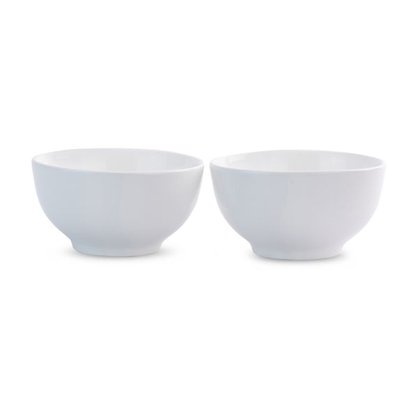Bowl - Round Rim - Ceramic - Small - White - 2 Pack