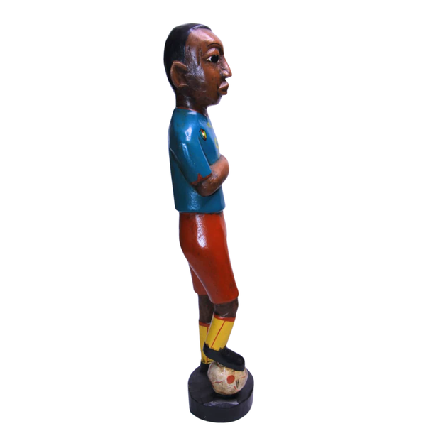 Score a Piece of History: Hand-Carved African Soccer Player Figurine