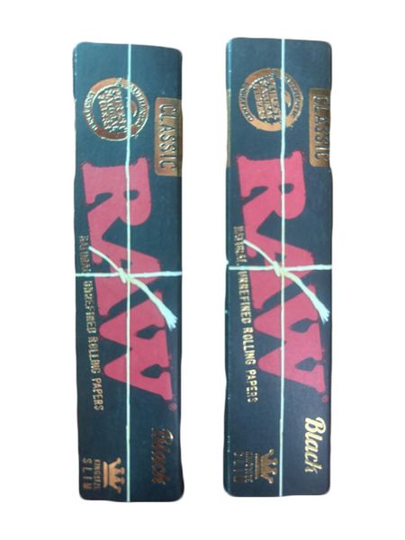 RAW Natural Unrefined Rolling Paper Connoisseur Kingsize Slim + Tips-2 Pack