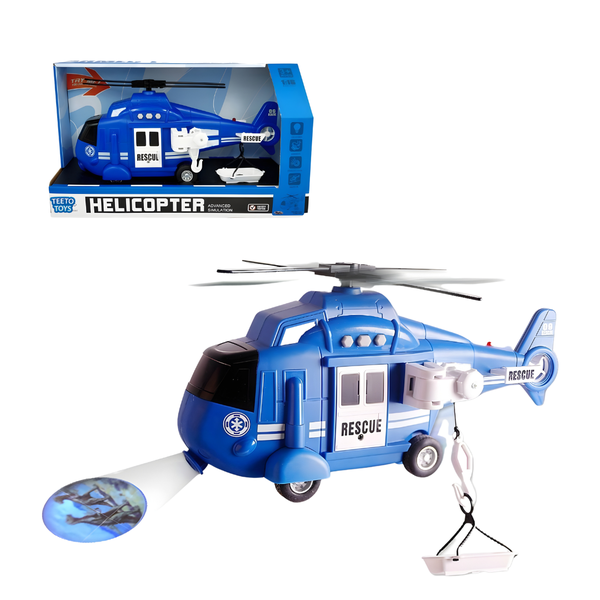 Rescue Helicopter Toy with Light &amp; Winch - Pretend Play - Toys for Kids