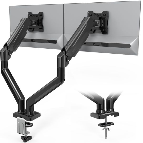 Bontec Dual Monitor Desk Mount 32" No Drooping Full Motion Adjustable Stand